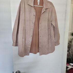 Mauve faux sueded shacket